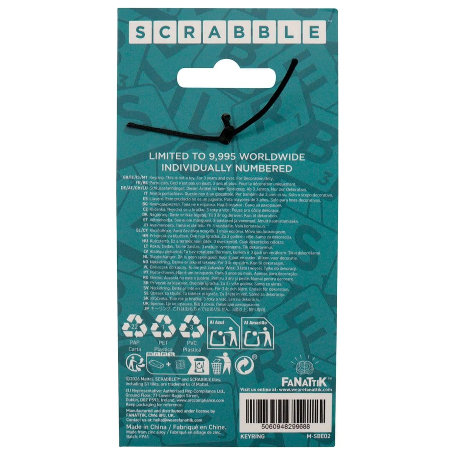 Scrabble kľúčenka Keys Limited Edition produktová fotografia