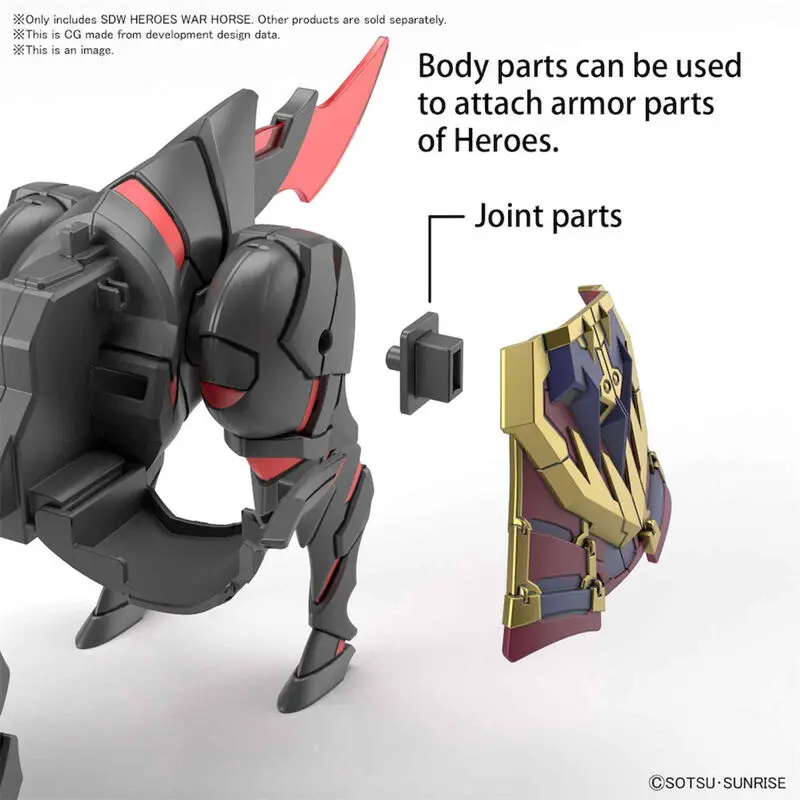 SD Gundam World Heroes War Horse stavebnica figúrky produktová fotografia