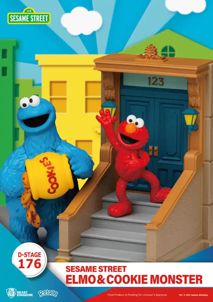 Sesame Street D-Stage PVC Socha Elmo & Cookie Monster 11 cm produktová fotografia