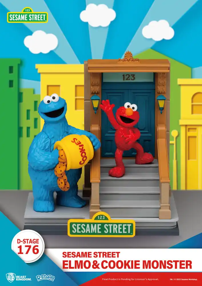 Sesame Street D-Stage PVC Socha Elmo & Cookie Monster 11 cm produktová fotografia