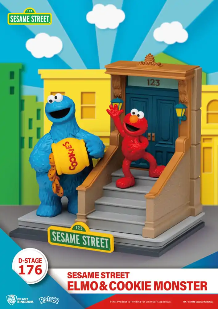 Sesame Street D-Stage PVC Socha Elmo & Cookie Monster 11 cm produktová fotografia