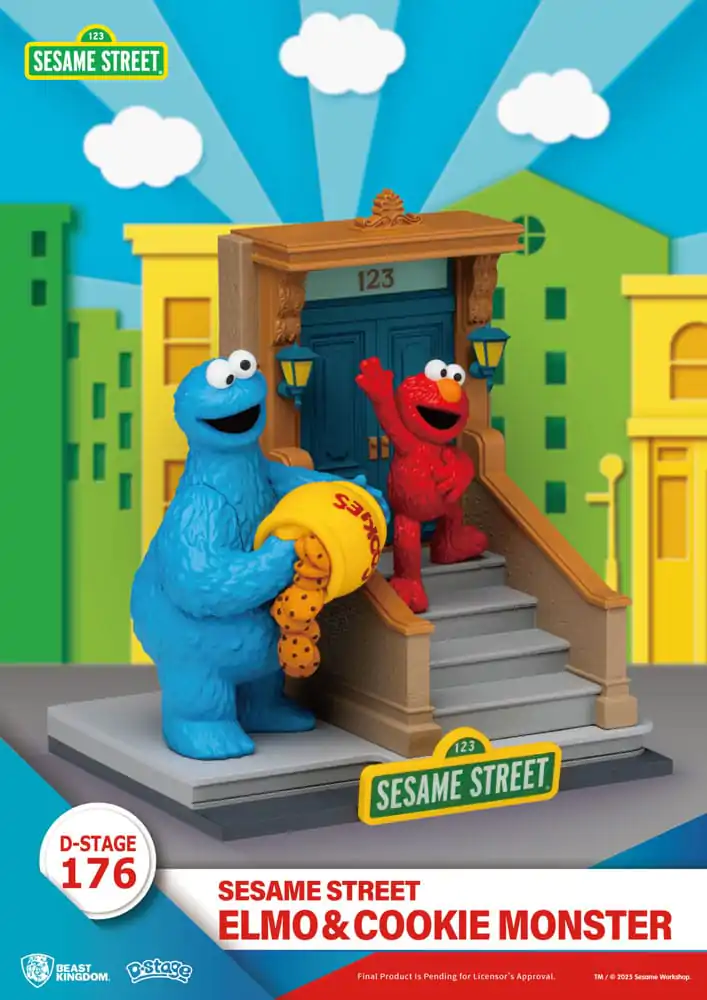 Sesame Street D-Stage PVC Socha Elmo & Cookie Monster 11 cm produktová fotografia