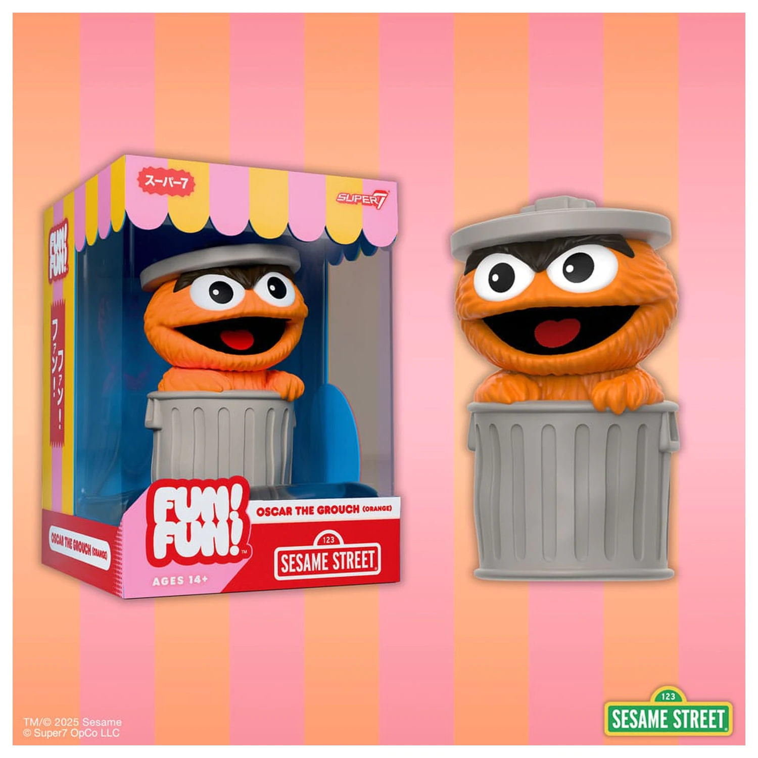 Sesame Street ZÁBAVA! ZÁBAVA! Vinylová figúrka Oscar the Grouch (oranžová) 13 cm produktová fotografia