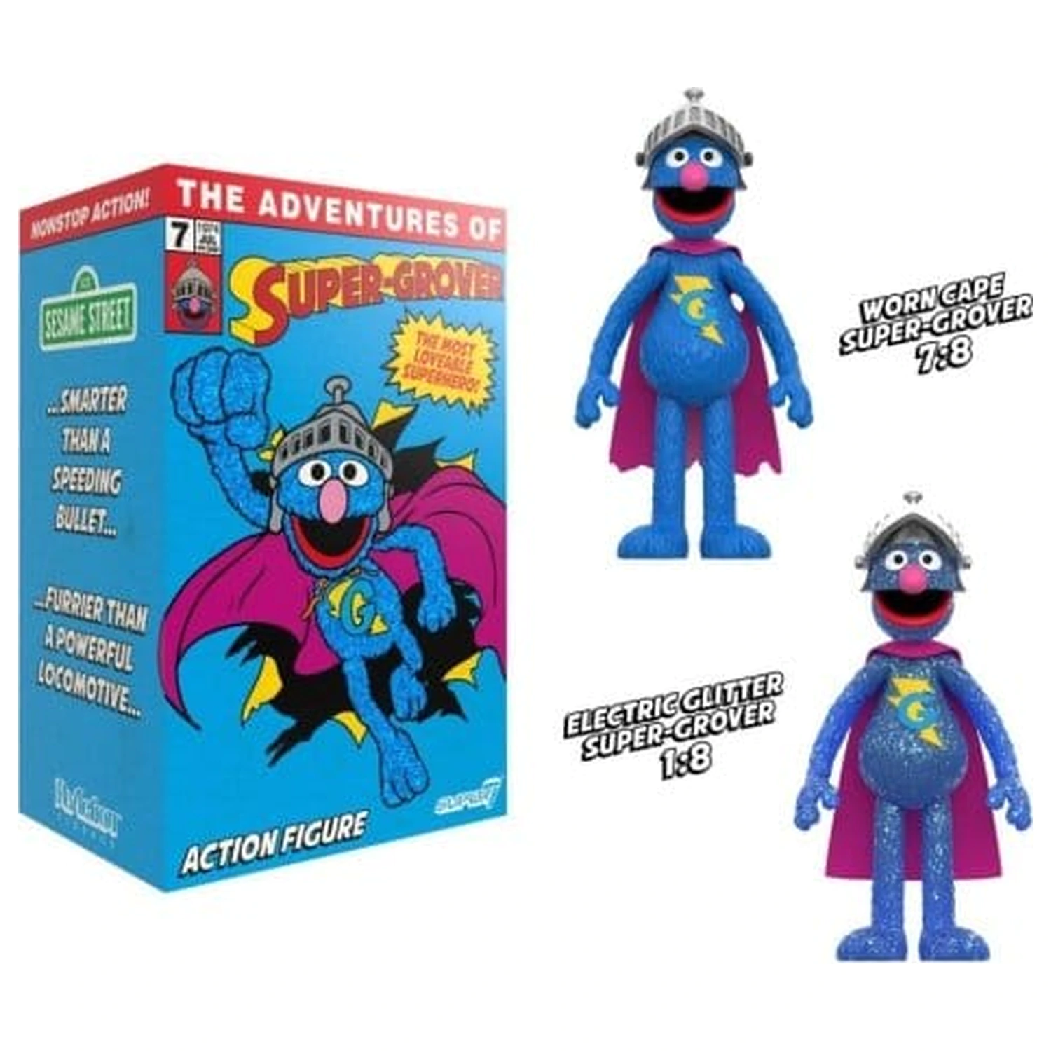 Sesame Street ReAction Akčná Figúrka Super Grover (W/Chase) produktová fotografia