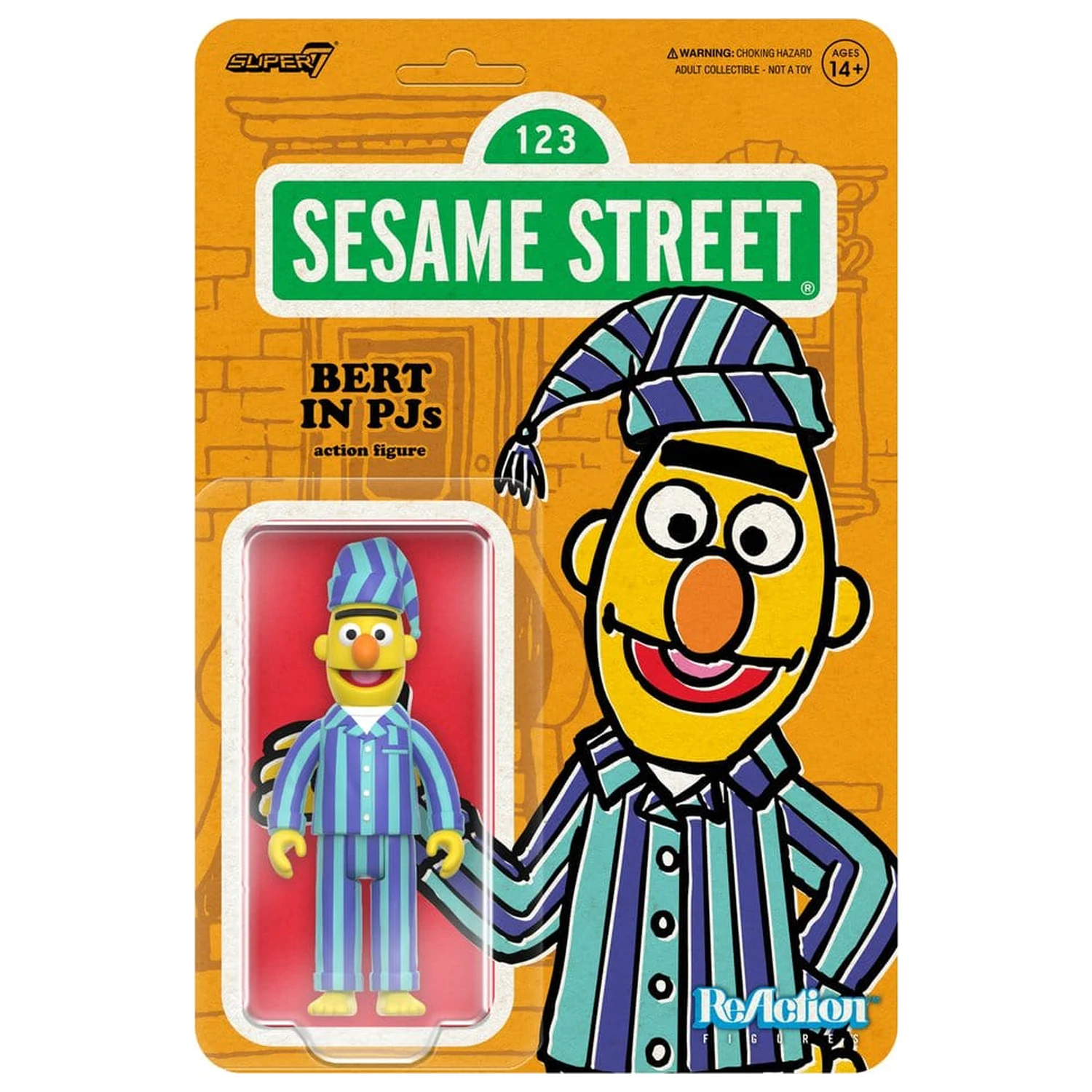 Sesame Street ReAction Akčná Figúrka Wave 06 Bert (PJ) 10 cm produktová fotografia