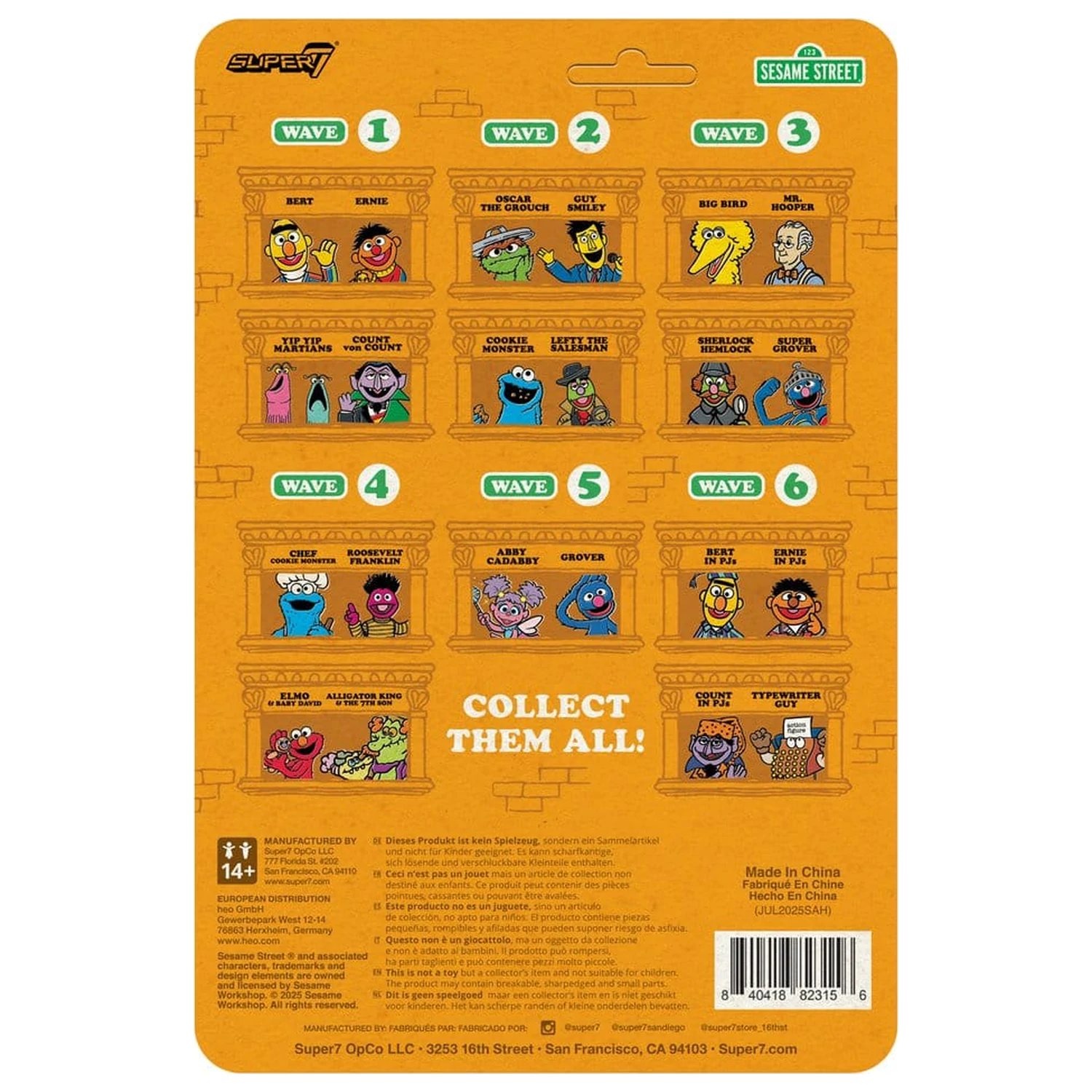 Sesame Street ReAction Akčná Figúrka Wave 06 Bert (PJ) 10 cm produktová fotografia