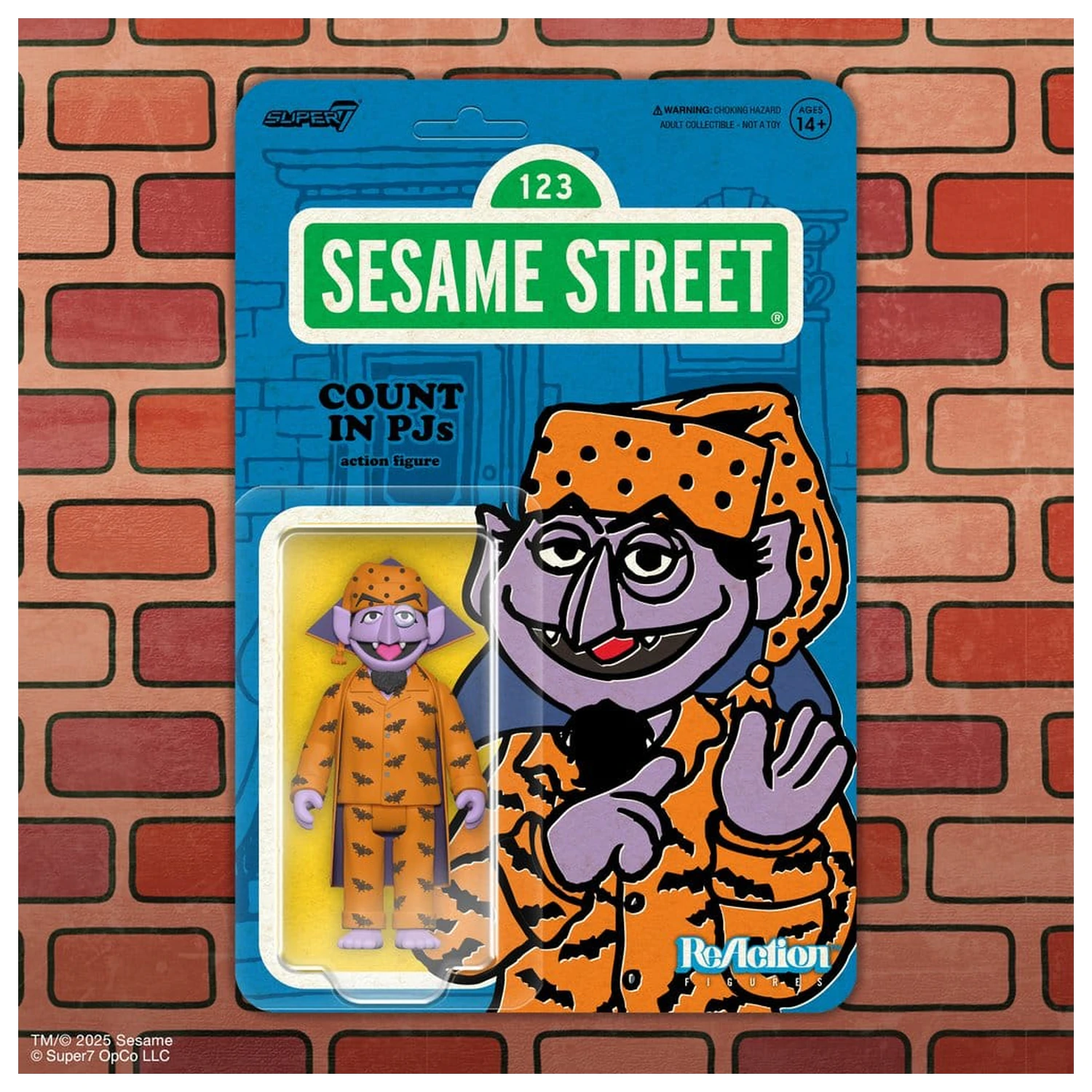 Sesame Street ReAction akčná figúrka Wave 06 Count Von Count (PJs) 10 cm produktová fotografia