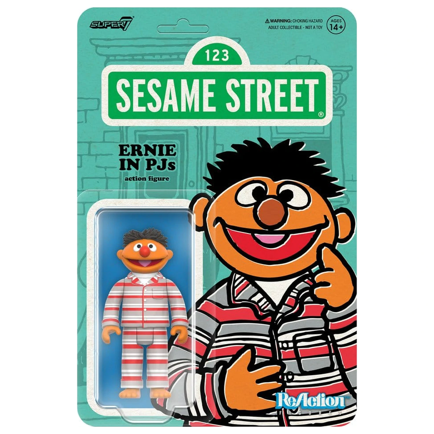Sesame Street ReAction akčná figúrka Wave 06 Ernie (PJs) 10 cm produktová fotografia