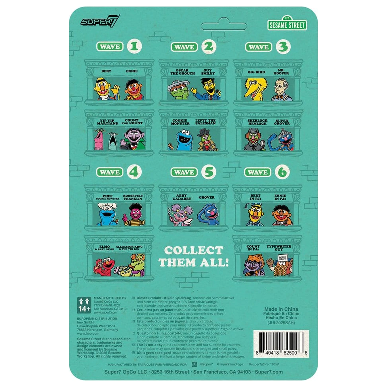 Sesame Street ReAction akčná figúrka Wave 06 Ernie (PJs) 10 cm produktová fotografia