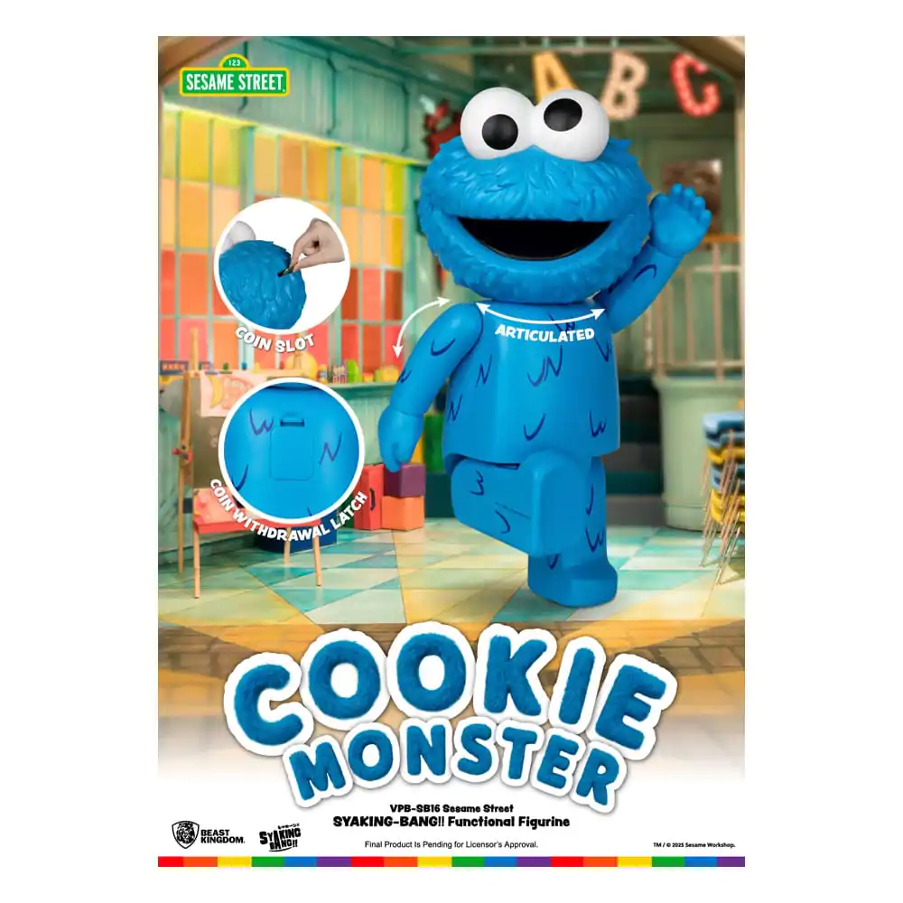 Sesame Street Syaking Bang Series PVC prasiatko Cookie Monster 47 cm produktová fotografia