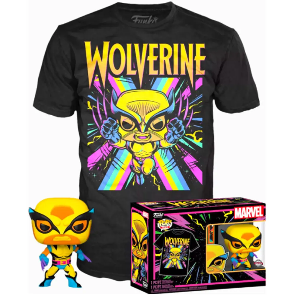 Funko POP! figúrka & tričko box Marvel Wolverine Black Light produktová fotografia