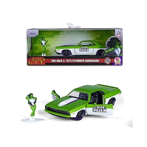 She-Hulk Diecast Model 1/32 1973 Plymouth Barracuda - kovový model produktová fotografia