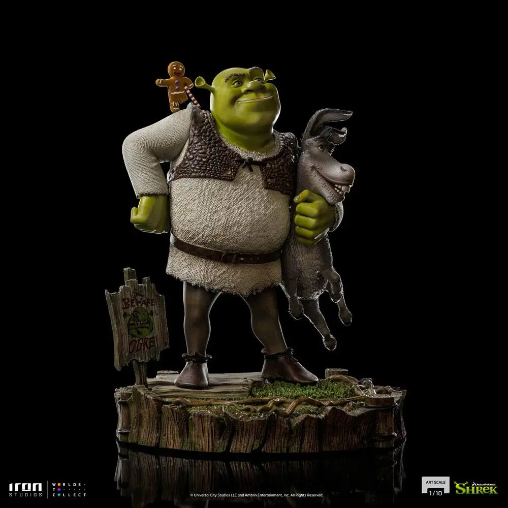 Shrek Deluxe Art Scale Statue 1/10 Shrek, Donkey and The Gingerbread Man 26 cm Socha produktová fotografia