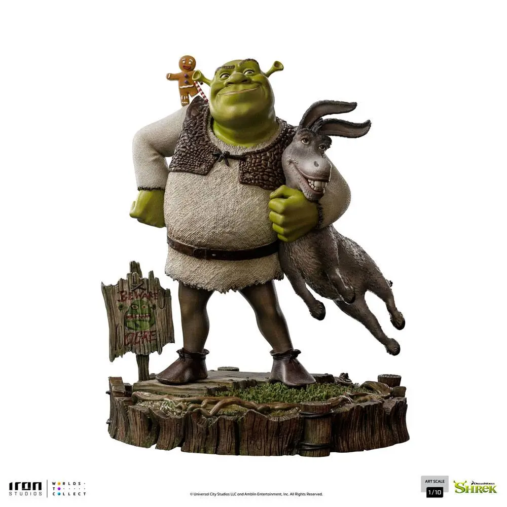 Shrek Deluxe Art Scale Statue 1/10 Shrek, Donkey and The Gingerbread Man 26 cm Socha produktová fotografia