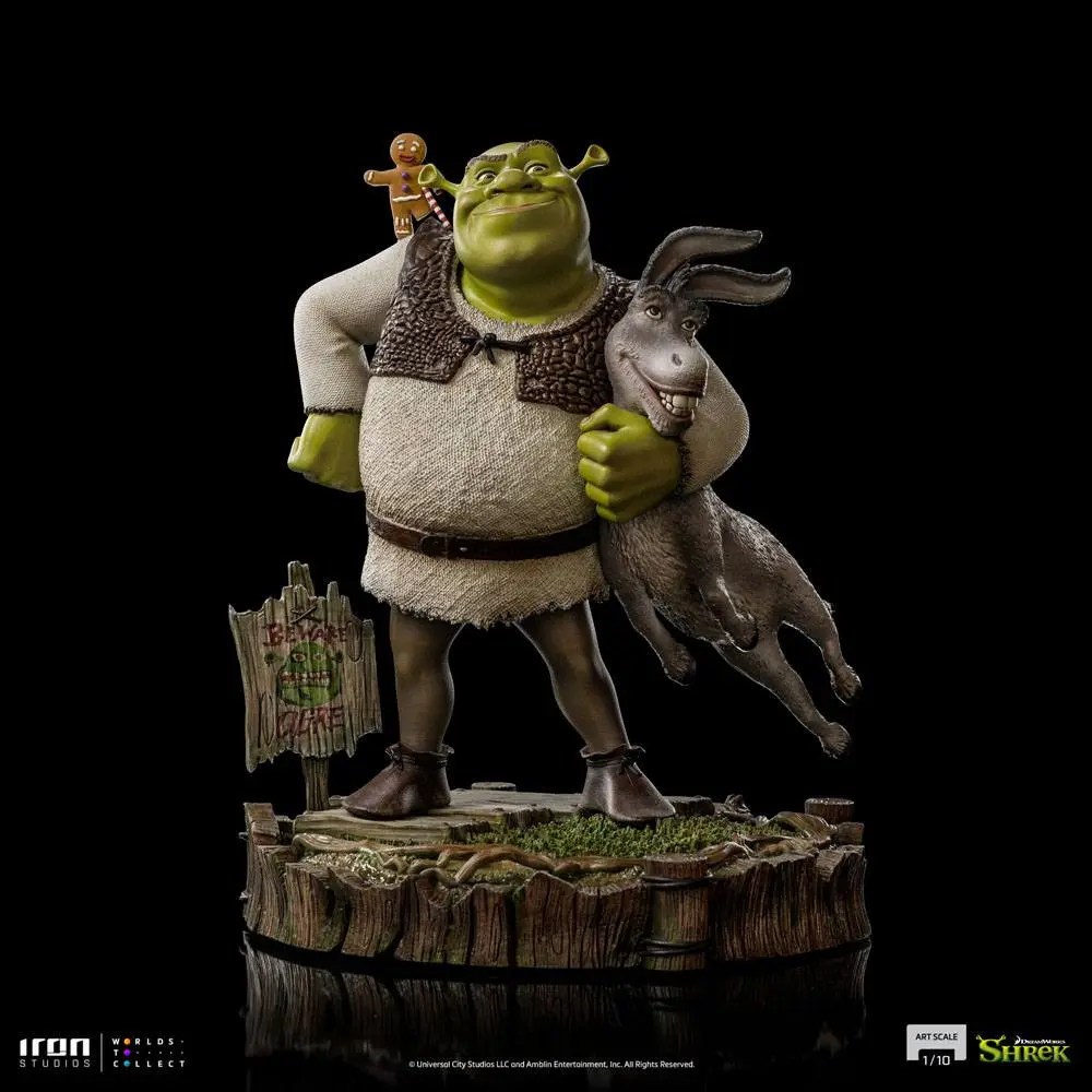 Shrek Deluxe Art Scale Statue 1/10 Shrek, Donkey and The Gingerbread Man 26 cm Socha produktová fotografia