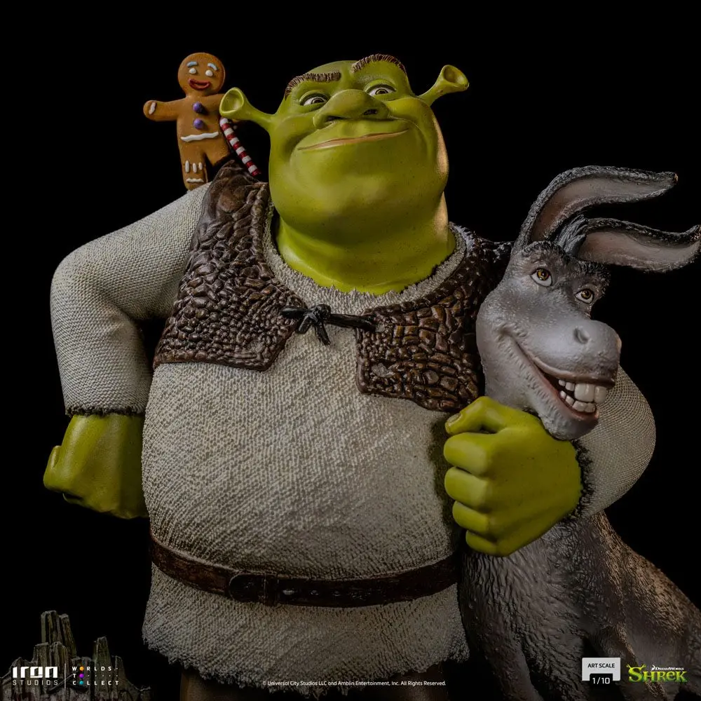 Shrek Deluxe Art Scale Statue 1/10 Shrek, Donkey and The Gingerbread Man 26 cm Socha produktová fotografia