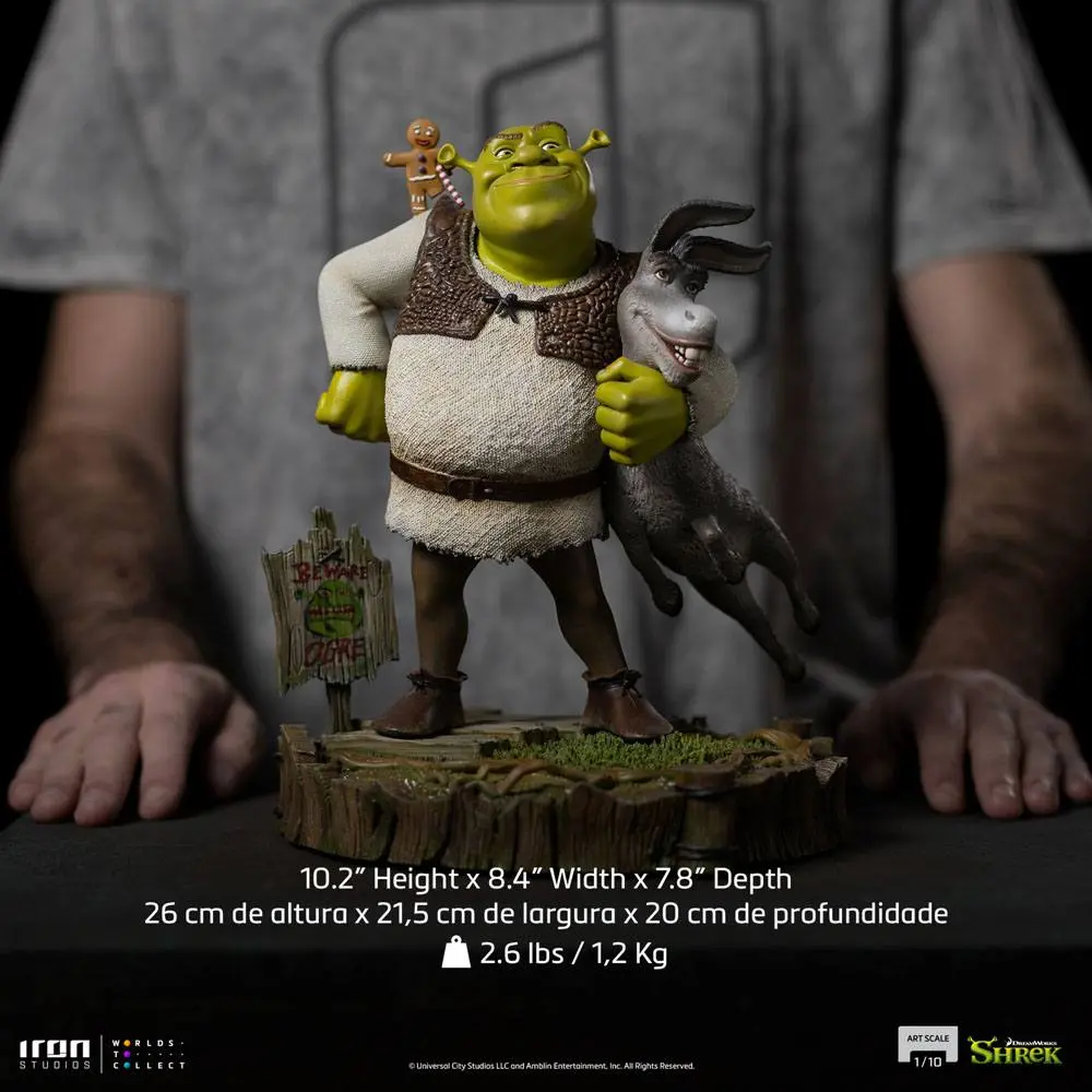 Shrek Deluxe Art Scale Statue 1/10 Shrek, Donkey and The Gingerbread Man 26 cm Socha produktová fotografia