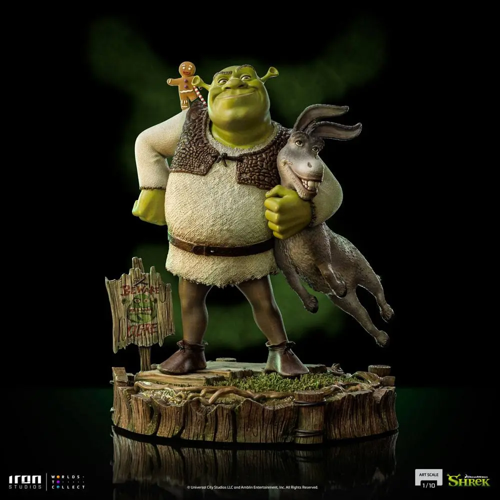 Shrek Deluxe Art Scale Statue 1/10 Shrek, Donkey and The Gingerbread Man 26 cm Socha produktová fotografia