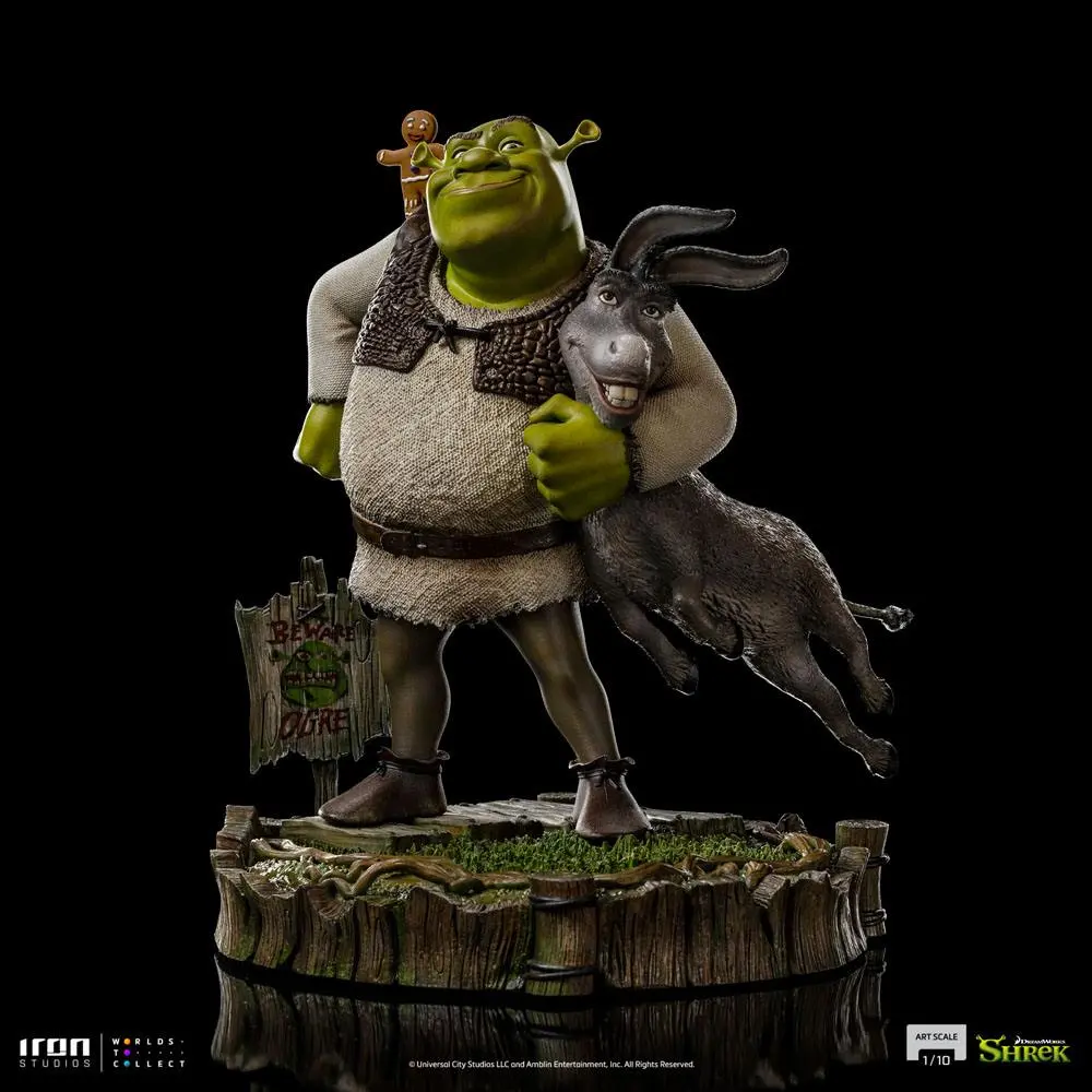 Shrek Deluxe Art Scale Statue 1/10 Shrek, Donkey and The Gingerbread Man 26 cm Socha produktová fotografia