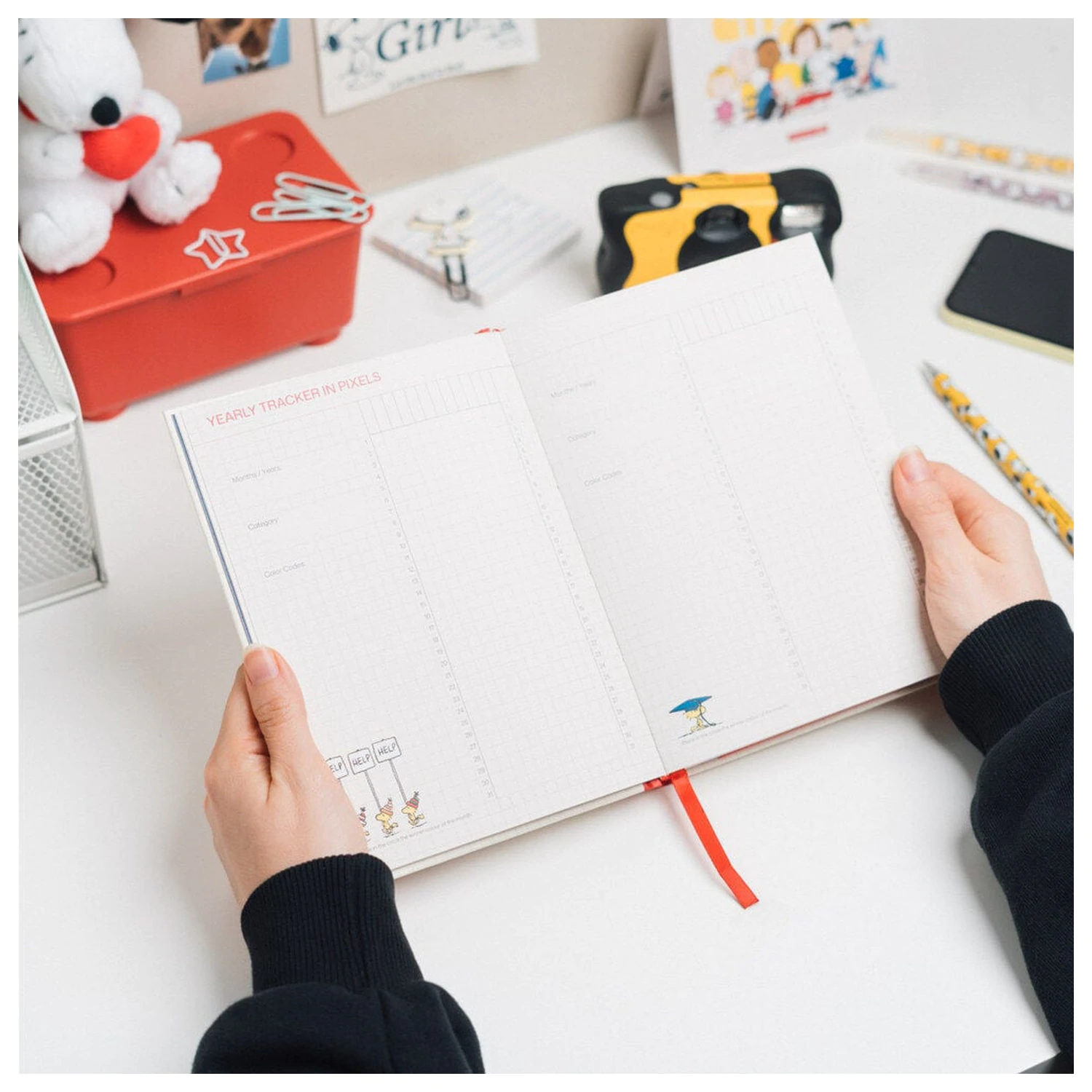 Snoopy A5 nedatovaný týždenný plánovač produktová fotografia