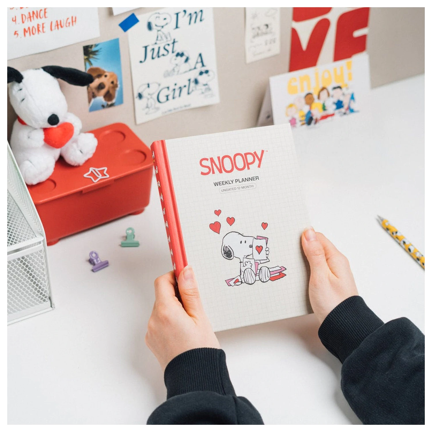 Snoopy A5 nedatovaný týždenný plánovač produktová fotografia