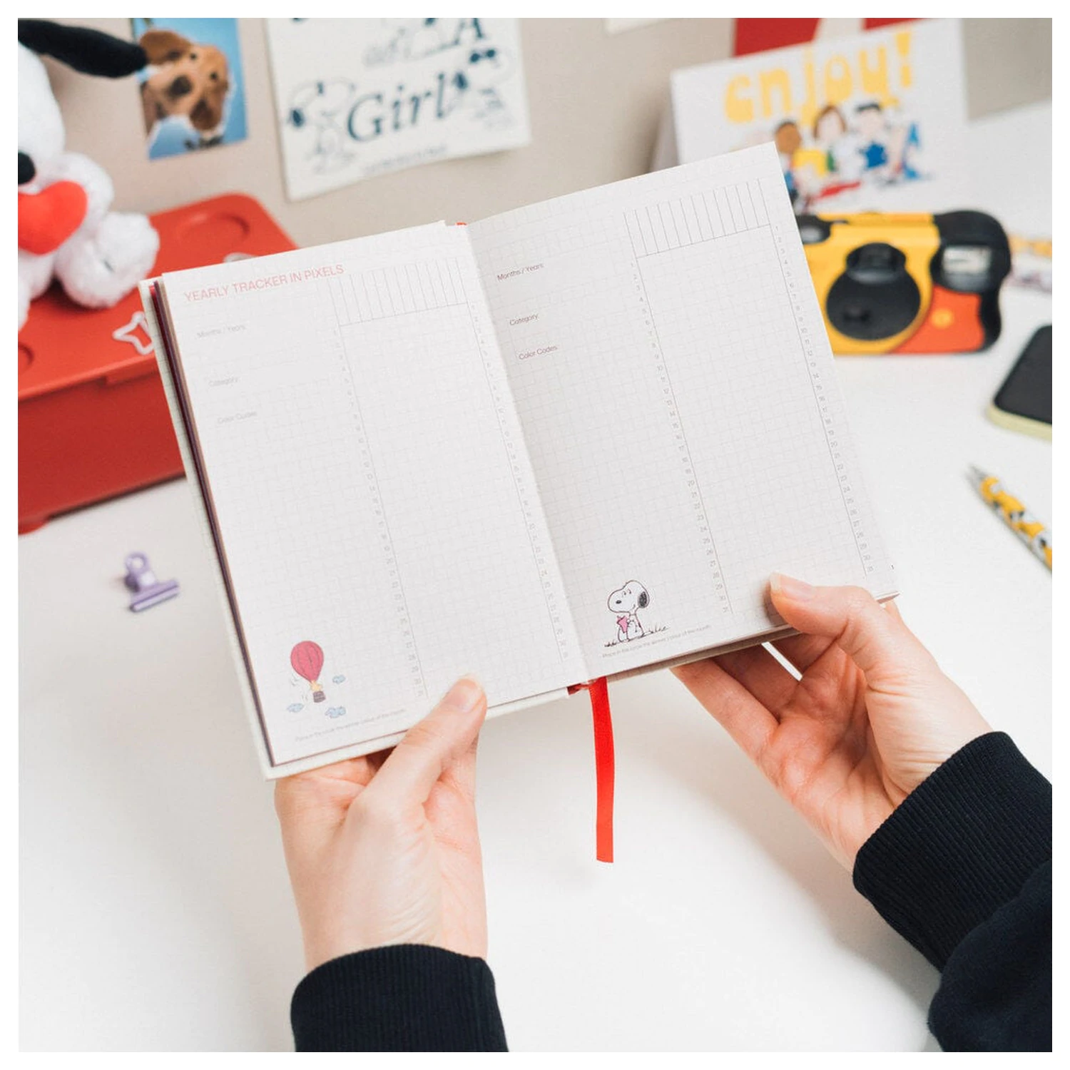 Snoopy A6 nedatovaný denný diár produktová fotografia