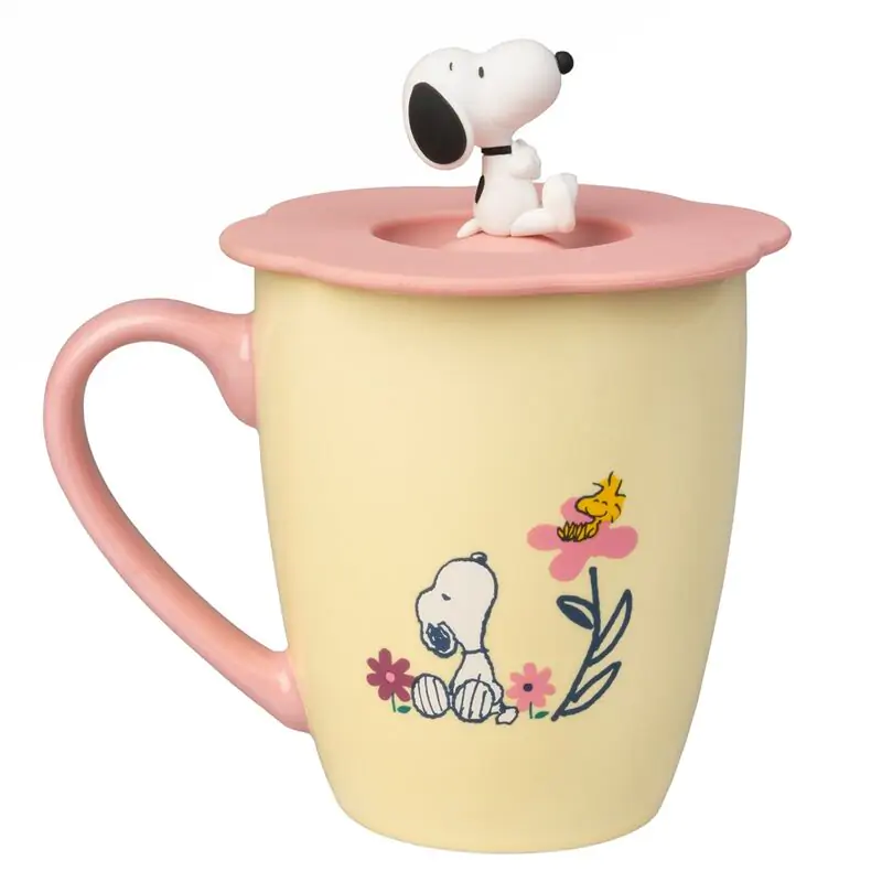 Snoopy prémiový hrnček s vrchnákom produktová fotografia