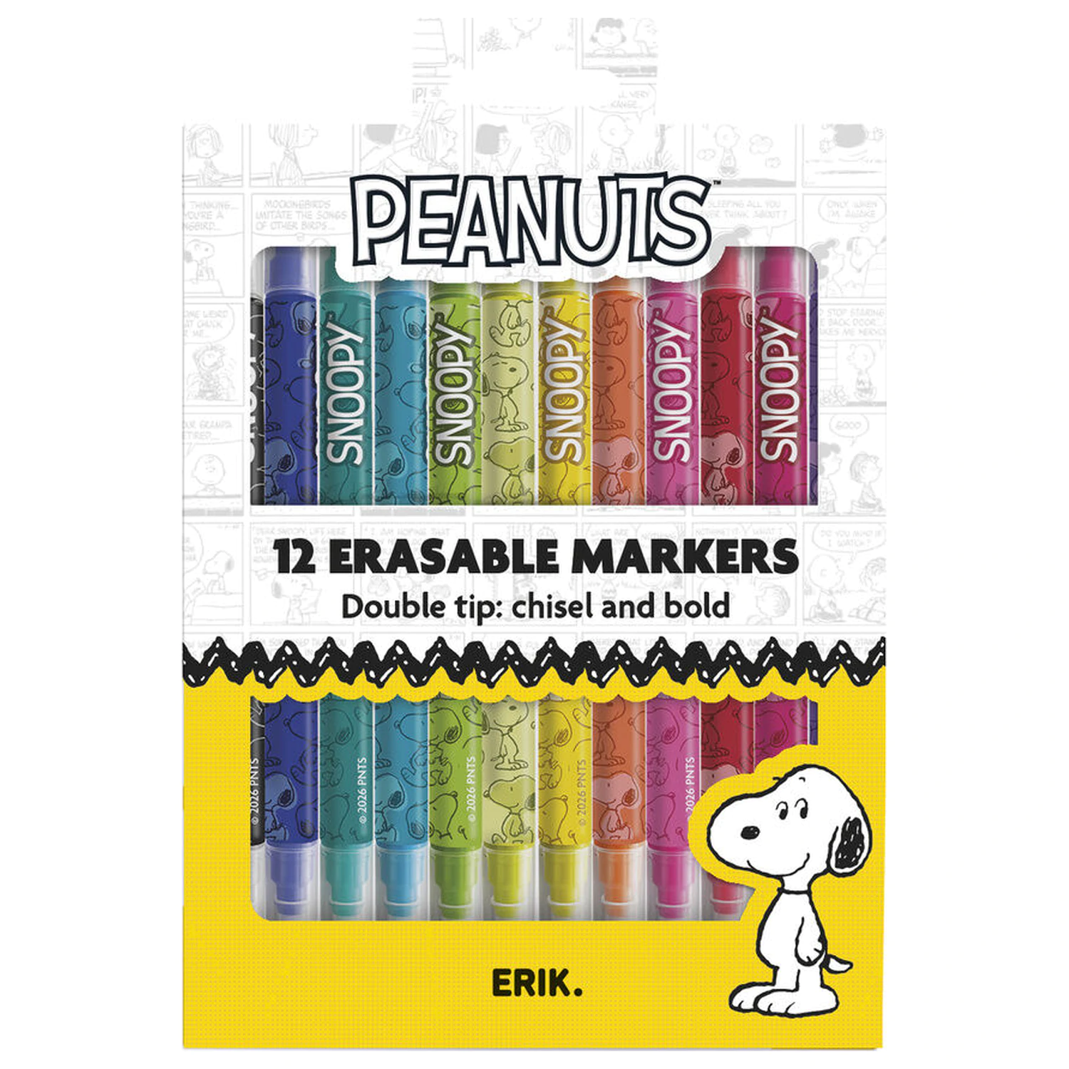 Snoopy Peanuts súprava 12 mazateľných fixiek produktová fotografia