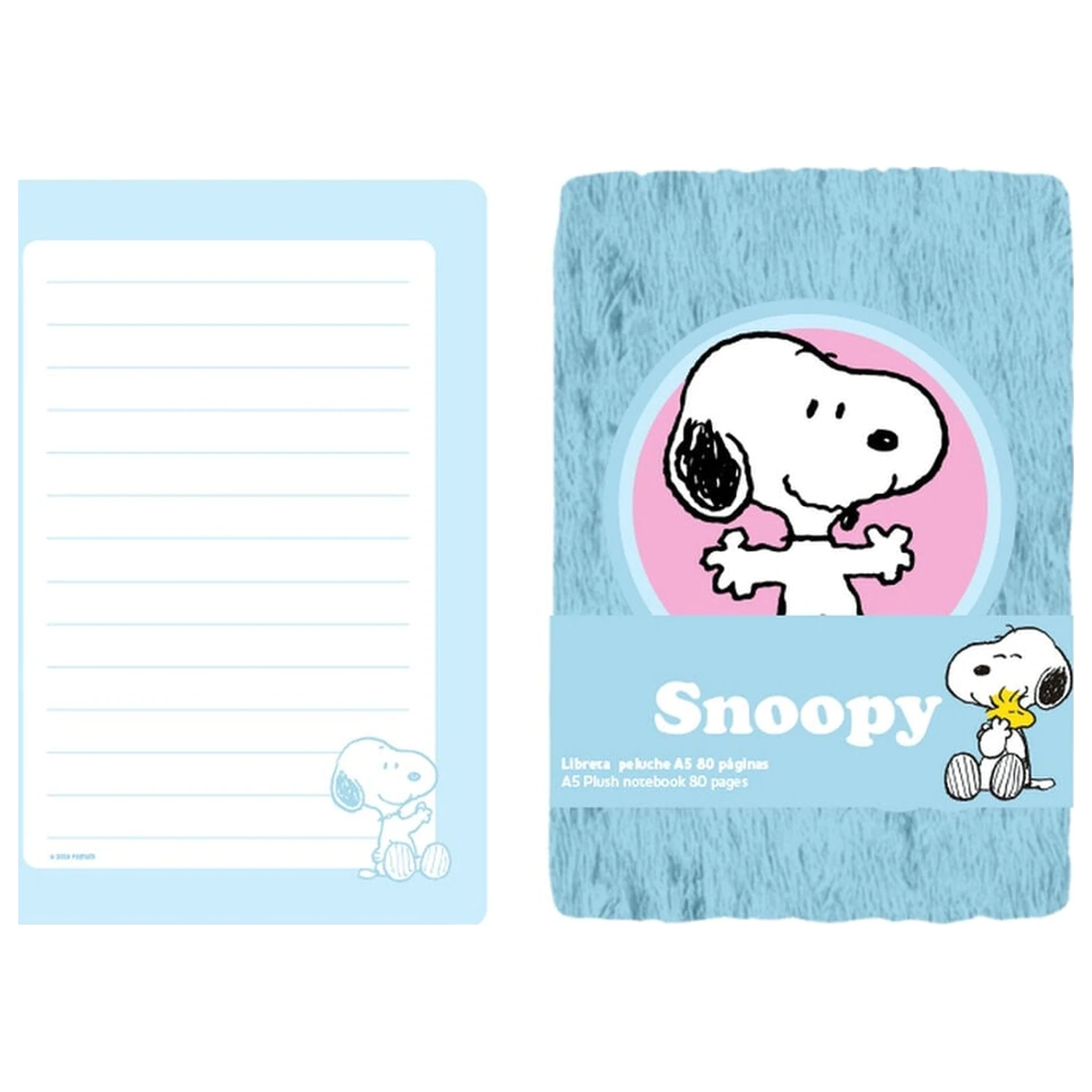 Snoopy Peanuts A5 plyšový zápisník produktová fotografia