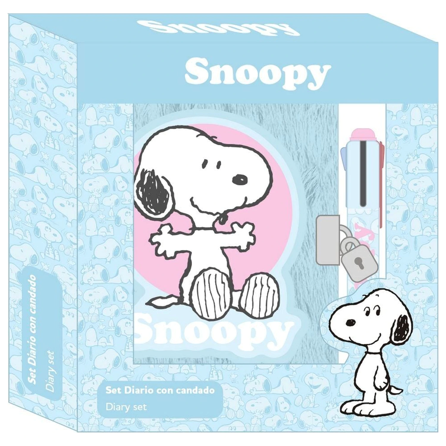 Snoopy Peanuts diár + 4-farebné pero produktová fotografia