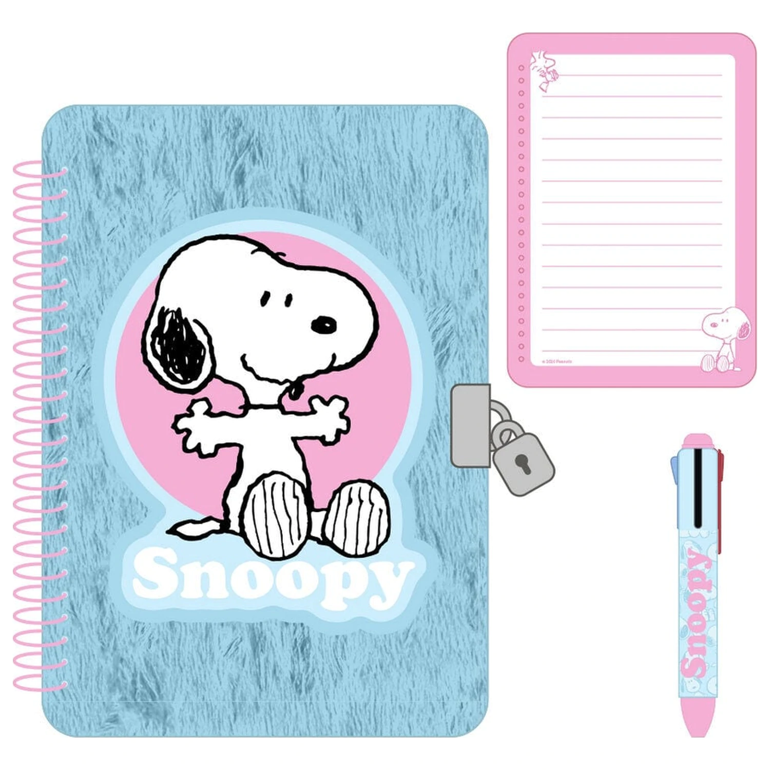 Snoopy Peanuts diár + 4-farebné pero produktová fotografia
