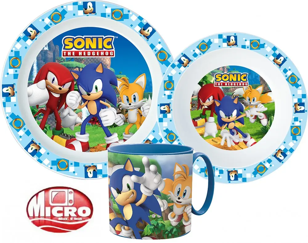 Sonic the Hedgehog jedálenský set, mikro plastový set produktová fotografia