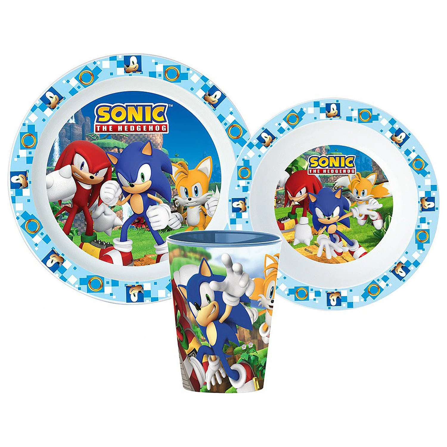Sonic Adventure jedálenská súprava, súprava z mikroplastu, s 260 ml pohárom produktová fotografia