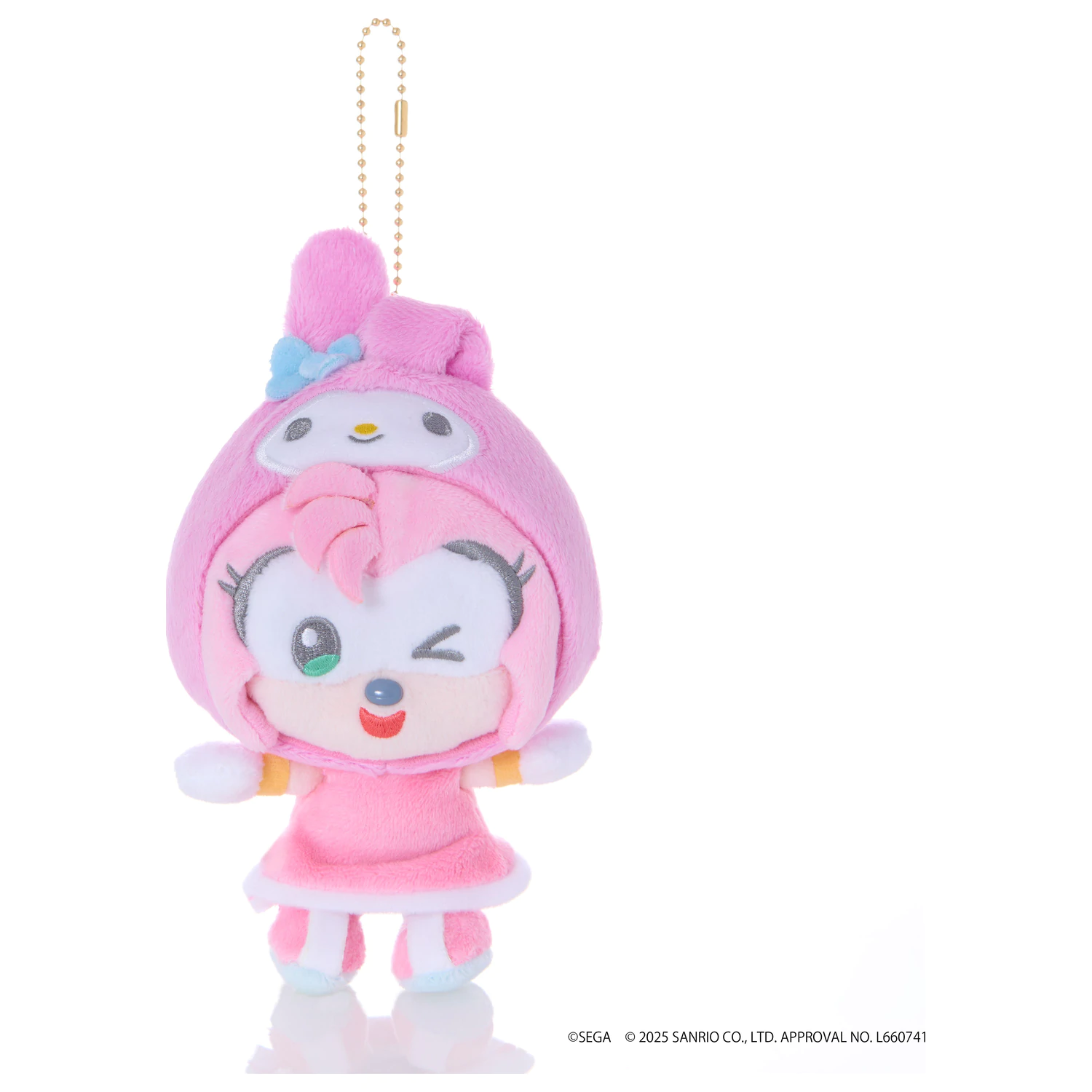 SONIC & FRIENDS x SANRIO Amy x My Melody maskot plyš 8 cm produktová fotografia