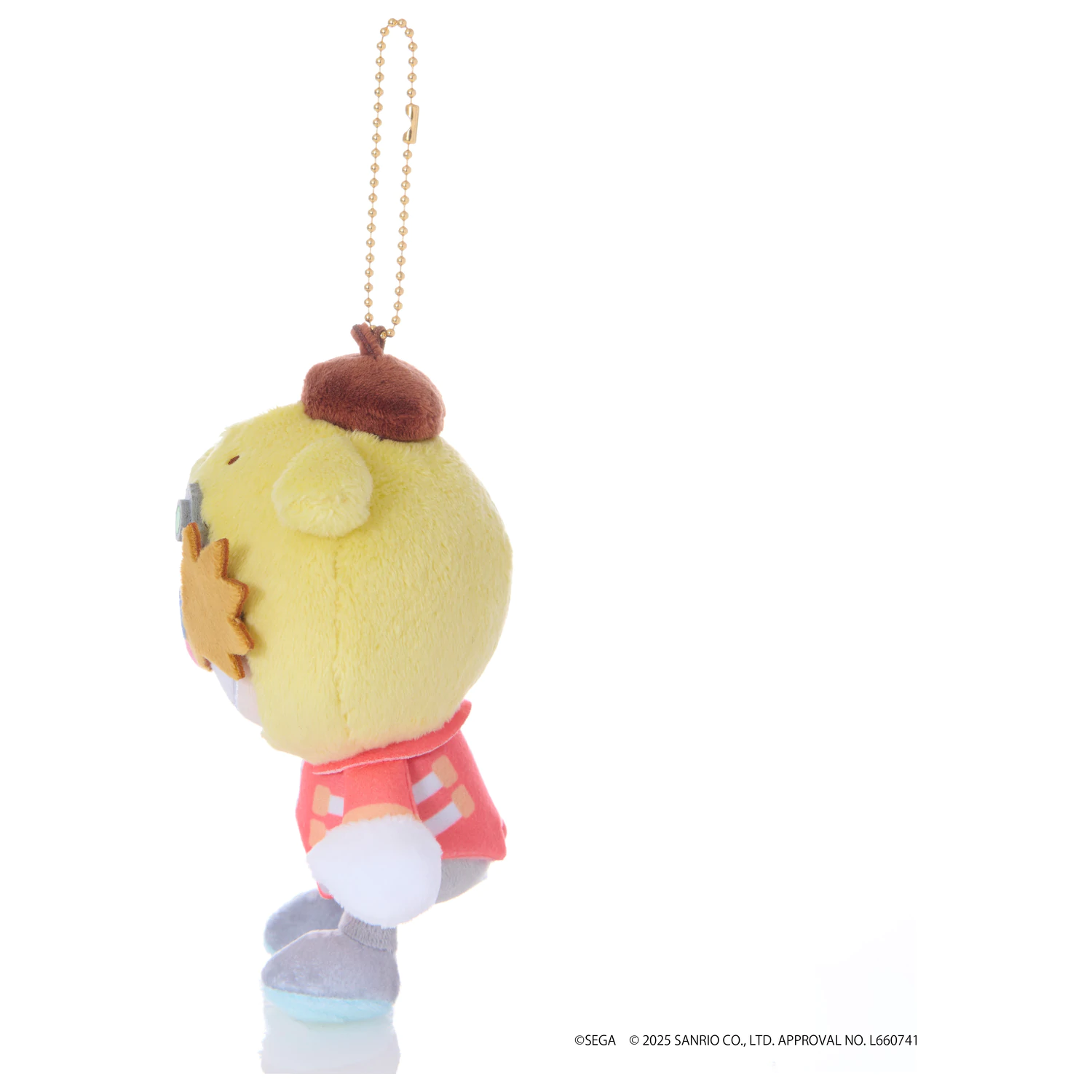 Sonic & Friends x Sanrio Dr. Eggman x Pompompurin maskot plyšový 8 cm produktová fotografia