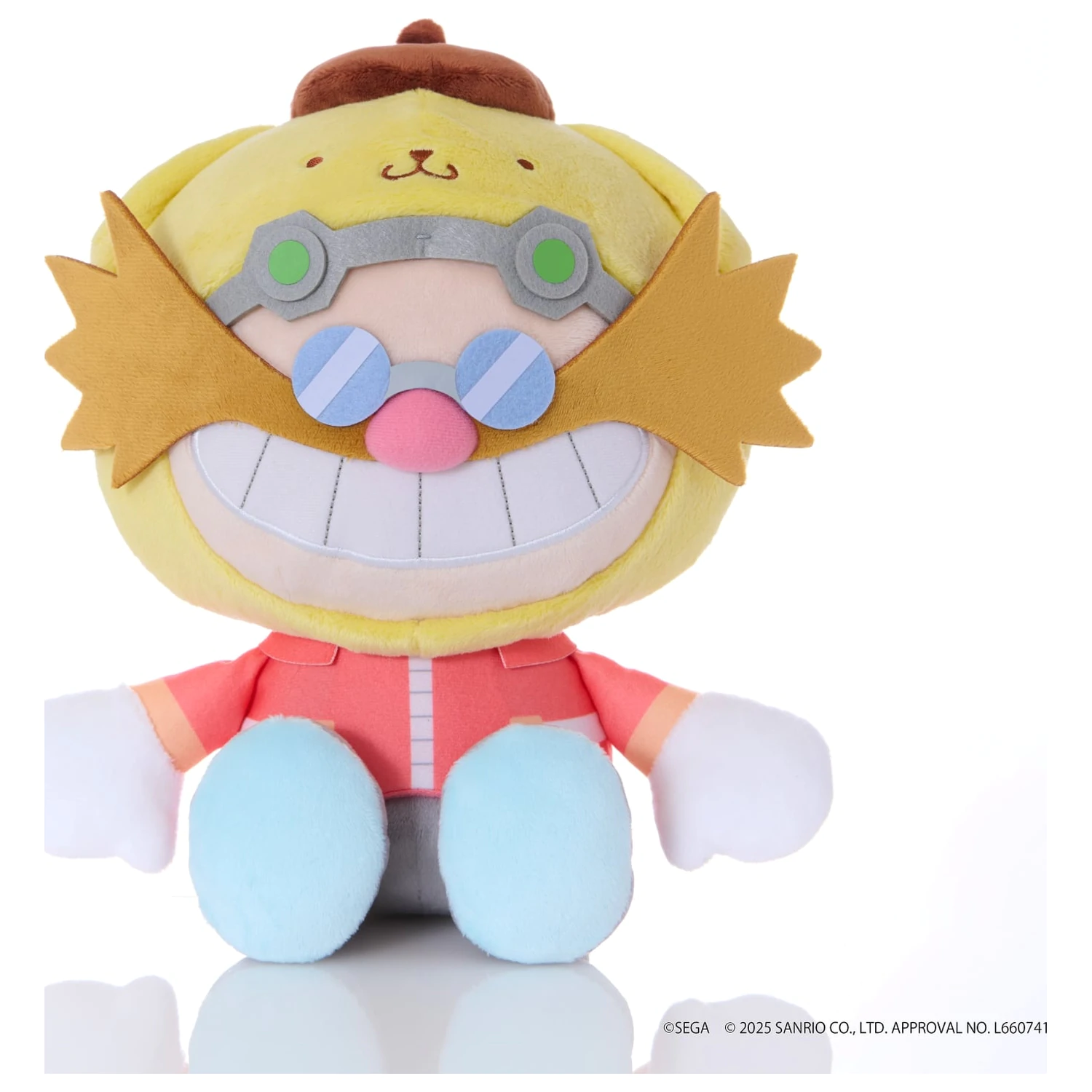 Sonic & Friends X Sanrio Dr. Eggman X Pompompurin plyšová hračka 24cm produktová fotografia