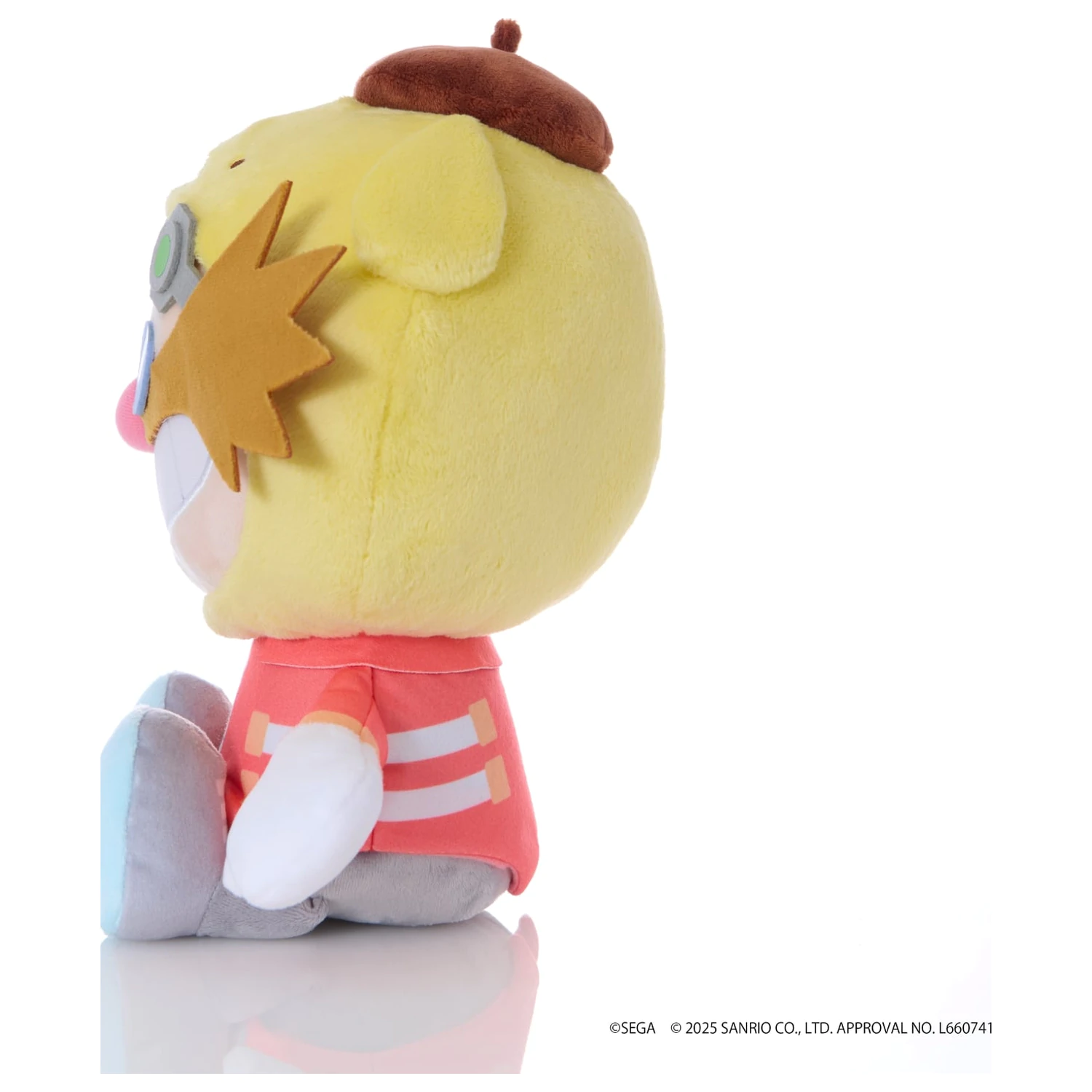 Sonic & Friends X Sanrio Dr. Eggman X Pompompurin plyšová hračka 24cm produktová fotografia