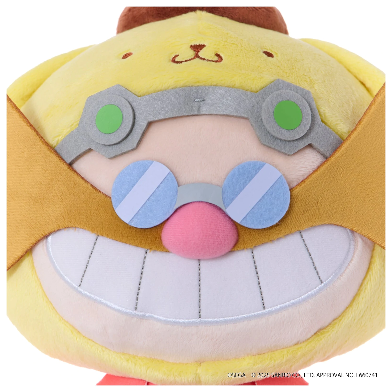 Sonic & Friends X Sanrio Dr. Eggman X Pompompurin plyšová hračka 24cm produktová fotografia