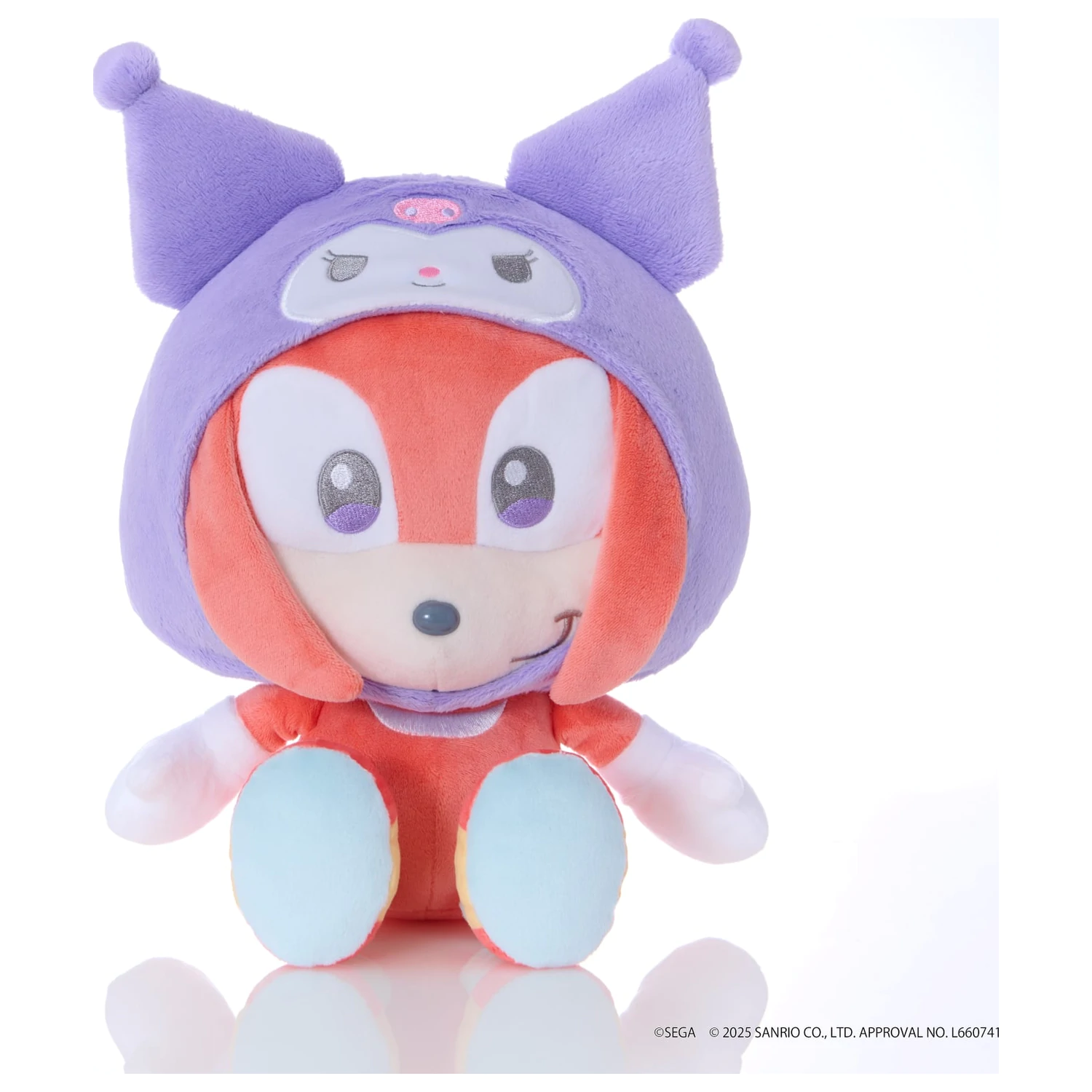 SONIC & FRIENDSX SANRIO Knuckles X Kuromi plyšová hračka 24cm produktová fotografia