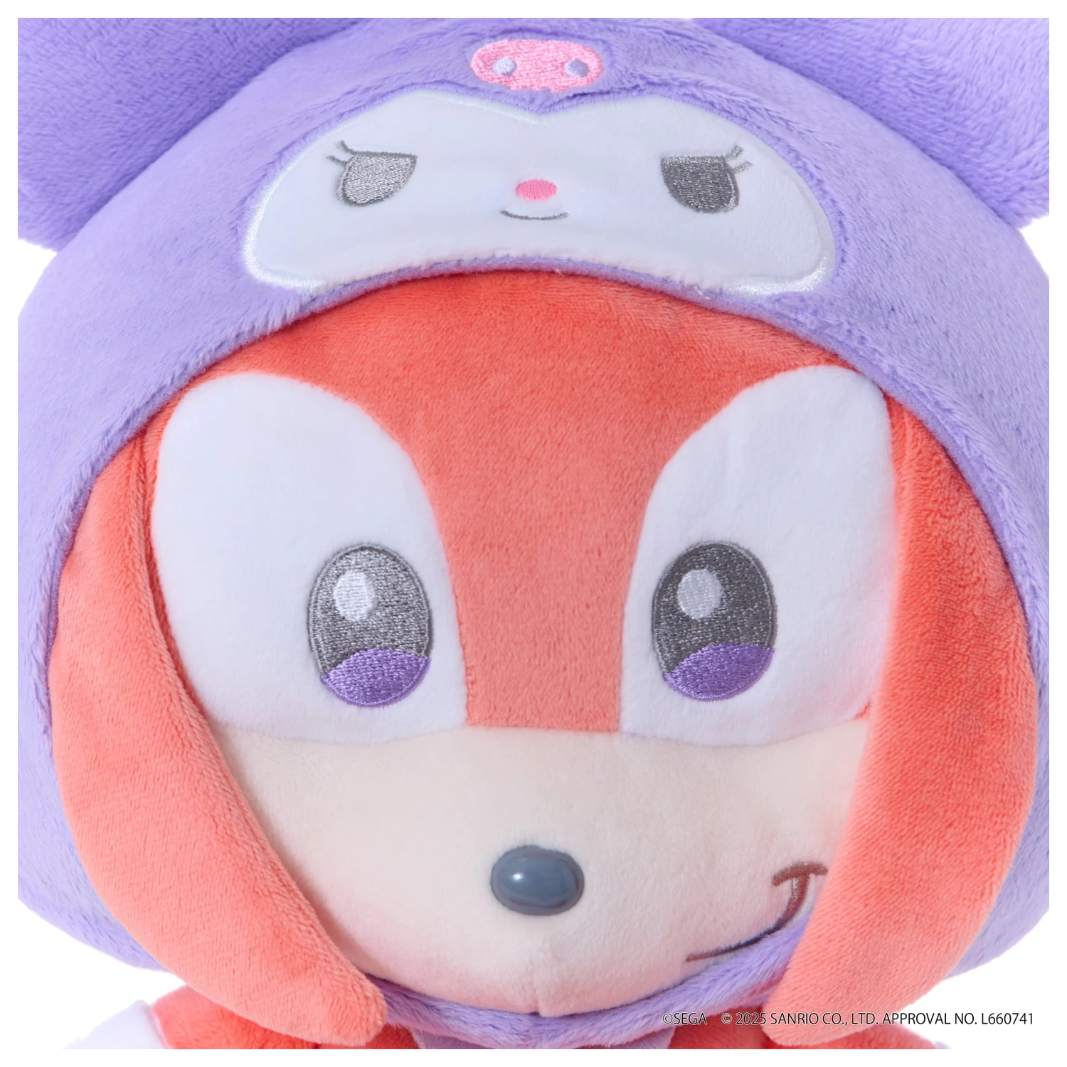 SONIC & FRIENDSX SANRIO Knuckles X Kuromi plyšová hračka 24cm produktová fotografia