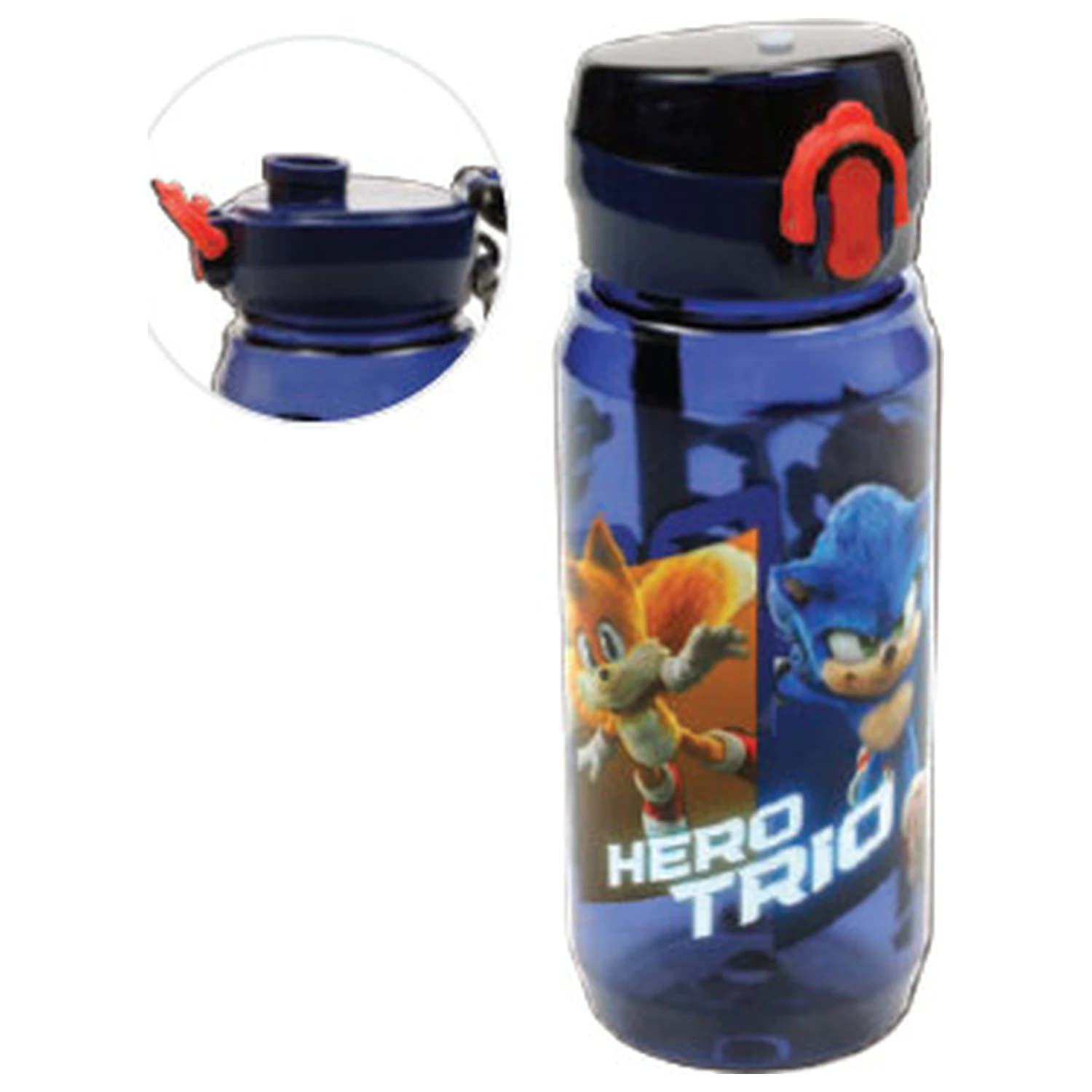Sonic Heroes Trio Plastová fľaša na vodu s vešiakom 600 ml produktová fotografia