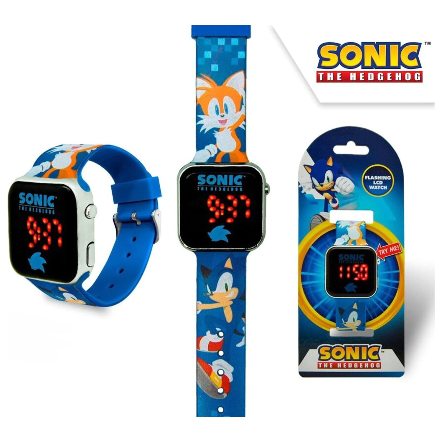 Sonic Prime digitálne LED náramkové hodinky produktová fotografia