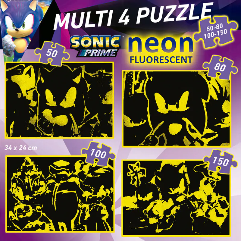 Sonic Prime Neon Multi puzzle 50-80-100-150 dielikov produktová fotografia