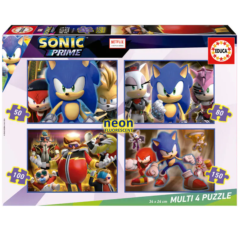 Sonic Prime Neon Multi puzzle 50-80-100-150 dielikov produktová fotografia