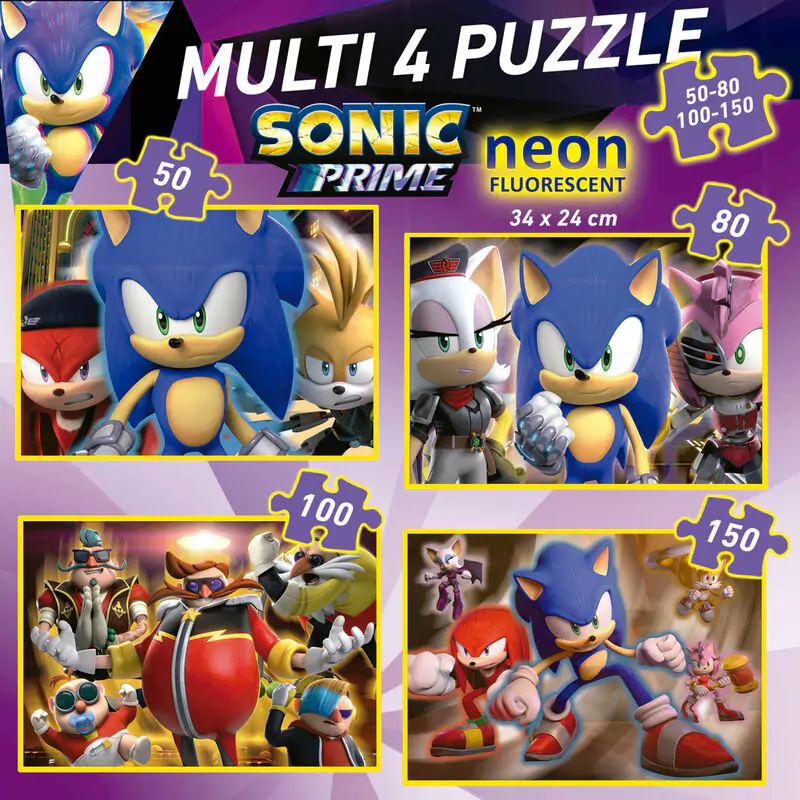 Sonic Prime Neon Multi puzzle 50-80-100-150 dielikov produktová fotografia