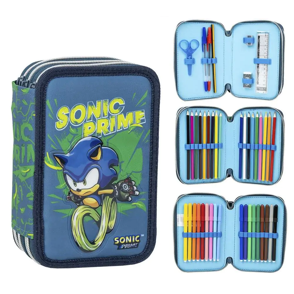 Sonic Prime triple pencil case 24cm termékfotó