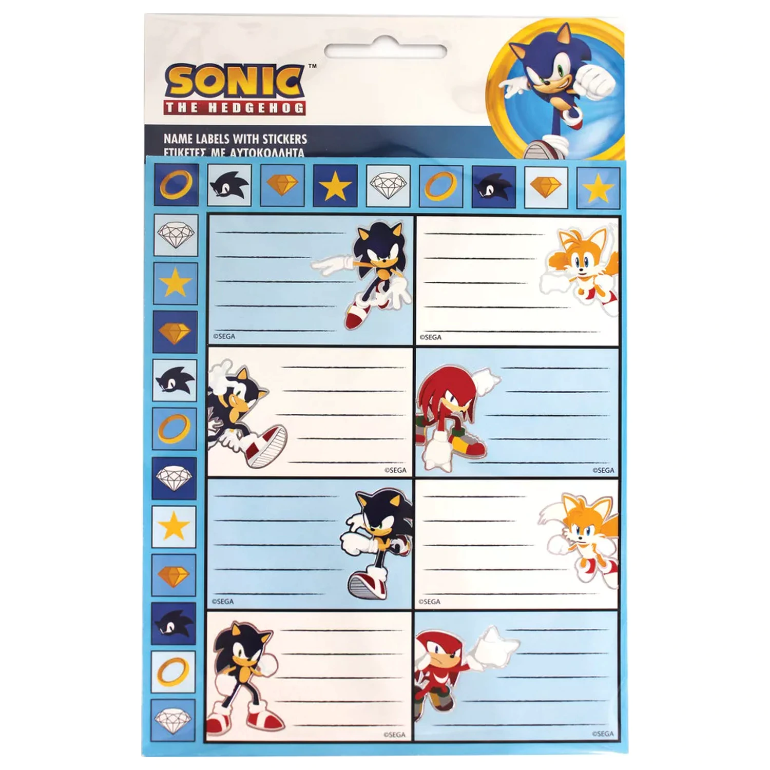 Sonic Rings Sada 16 nálepiek na zošit produktová fotografia