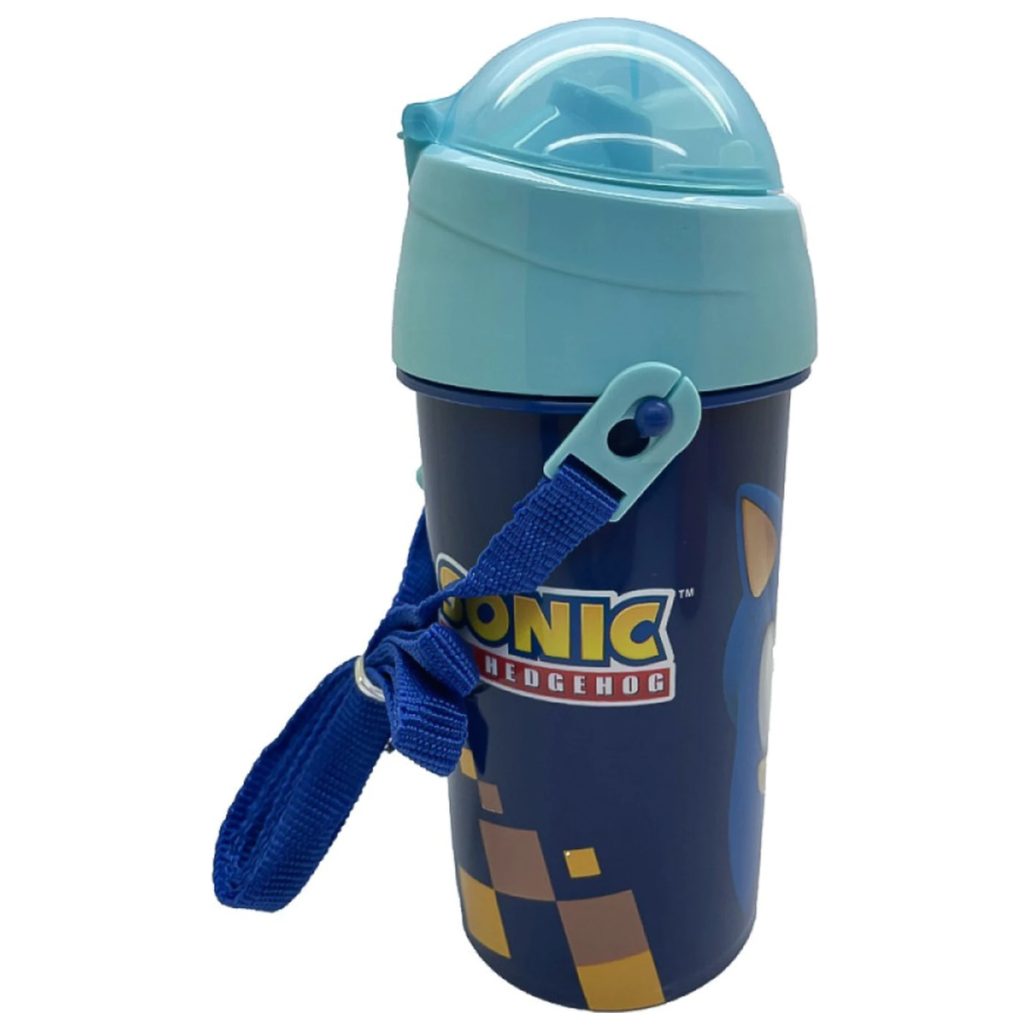 Sonic Speed Blue plastová fľaša so slamkou a závesom 500 ml produktová fotografia