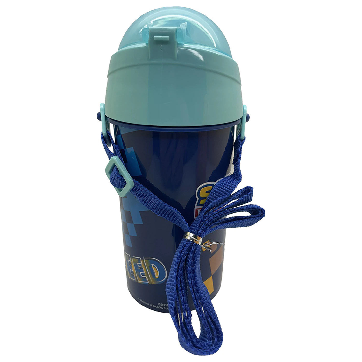 Sonic Speed Blue plastová fľaša so slamkou a závesom 500 ml produktová fotografia