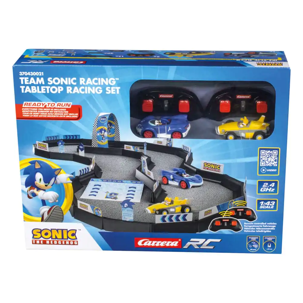 Sonic the Hedgehog RC diaľkovo ovládané auto 1/43 2.4GHz súprava na pretekanie na stole produktová fotografia